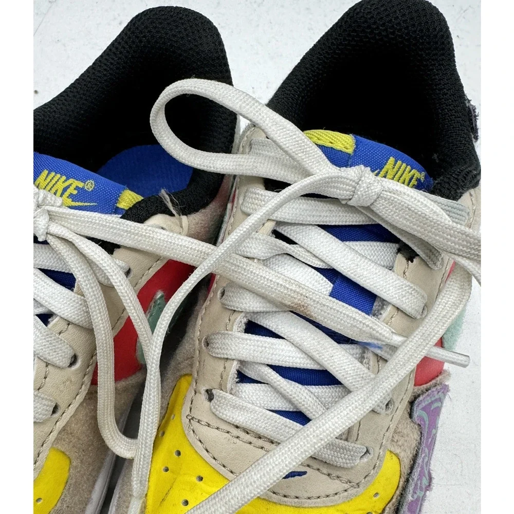 Nike Kids Force 1 Low LV8 Sandrift Track Red Size 11.5C Sporty Skater DZ2807-100